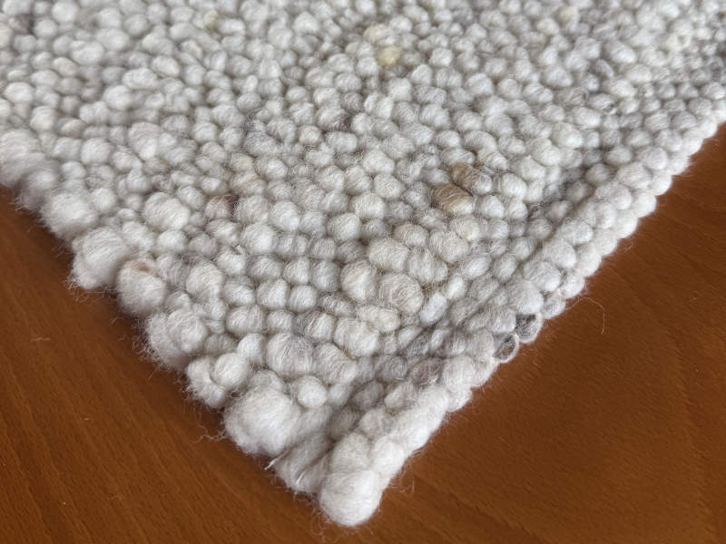 Schafwollteppich in Beige Braun hell (Karakulwolle)