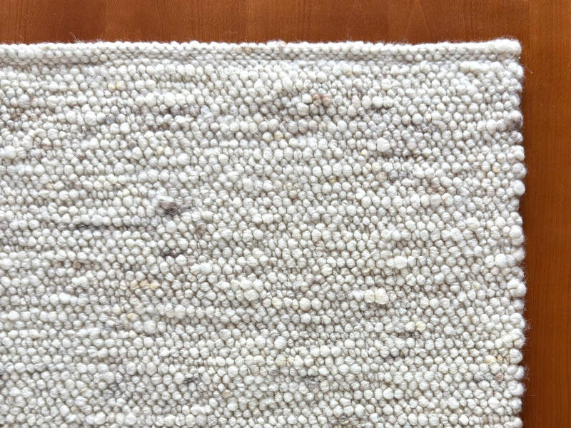 Schafwollteppich in Beige Braun hell (Karakulwolle)