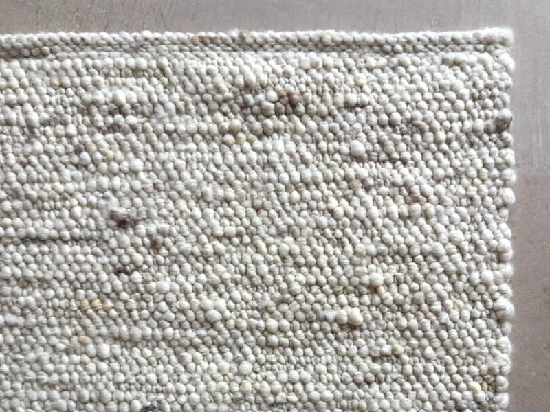 Schafwollteppich in Beige Braun hell (Karakulwolle)