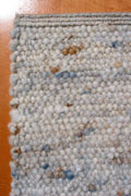 Schafwollteppich Design Nr. 167 natur, blau, hellbraun