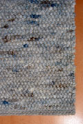 Schafwollteppich Design Nr. 199 natur, blau, hellbraun