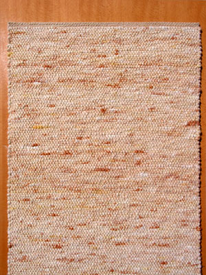Schafwollteppich Design Nr. 218 - natur, rostbraun, gelb, Orangetöne