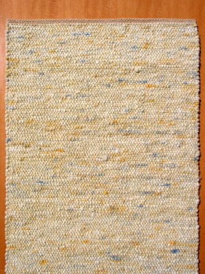 Schafwollteppich Design Nr. 220 - natur, rostbraun, gelb, Orangetöne